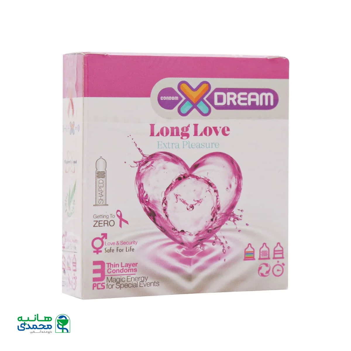 کاندوم لذت طولانی ایکس دریم مدل Long Love - 3 عدد
